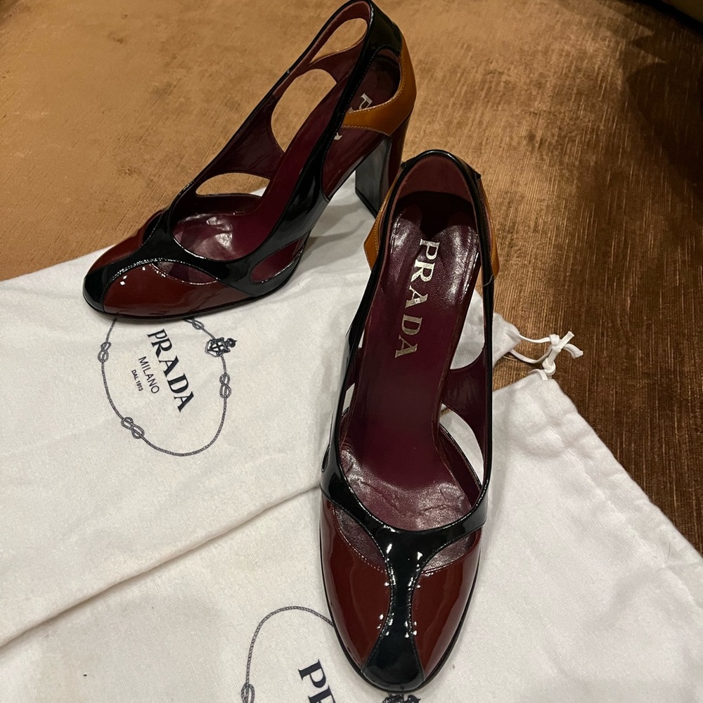 Prada worn shoes combined colors
